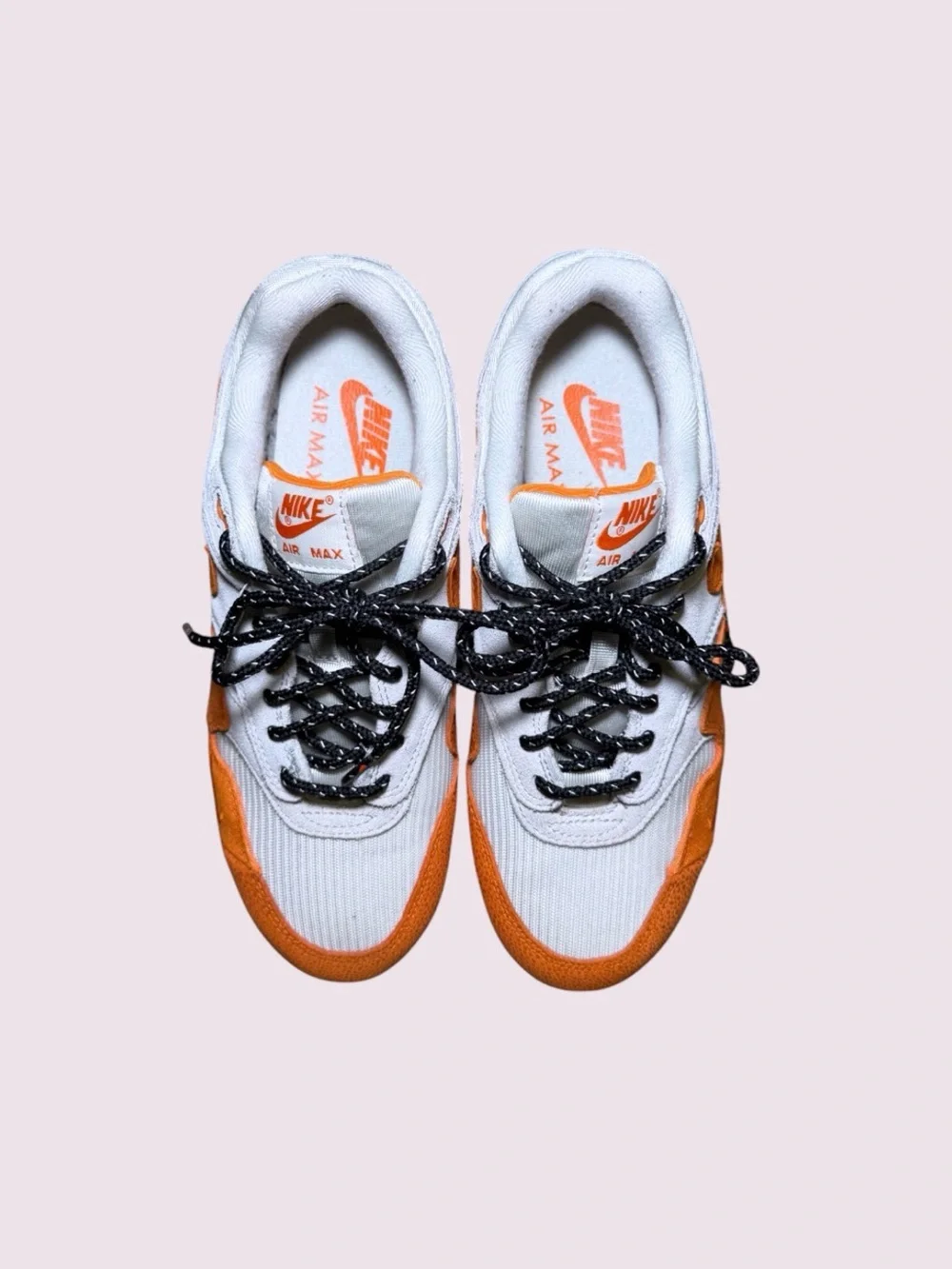 ike Air Max 1 Light Bone/Magma Orange DZ4709-001 Women's Size 8.5 Medium
